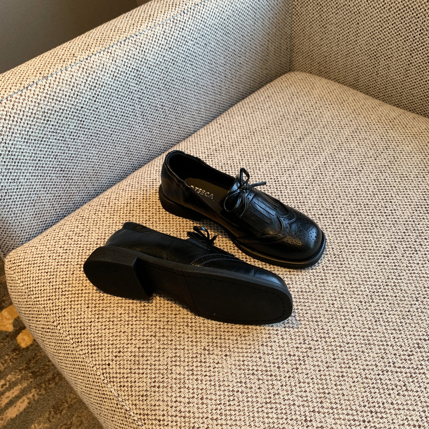 【TFM】2026新款英伦风布洛克鞋女复古流苏蝴蝶结平底小皮鞋单鞋,淘宝优惠券,粉丝福利购,淘宝优惠卷