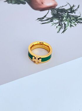 轻奢简约珐琅字母女戒