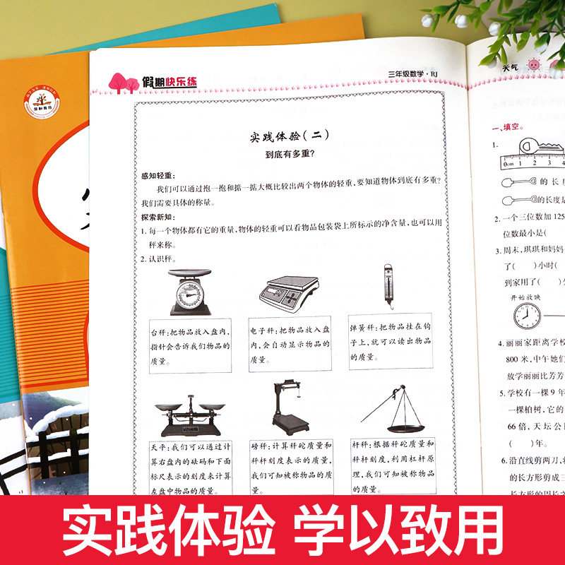寒假作业三年级上册假期快乐练小学3上衔接教材同步训练全套黄冈语文数学英语同步练习与测试专项思维拓展练习题人教版语数英昨业
