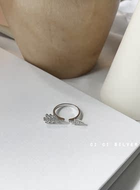 明星同款纯银爱神丘比特镶钻指环