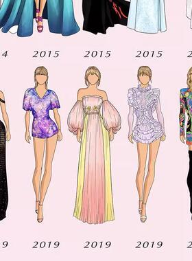 泰勒·斯威夫特红毯形象墙贴Taylor Swift霉霉服装卧室墙面装饰画