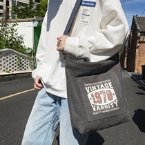 Original retro Diagonal Satchel large capacity Canvas Student Mailbag Hip Hop Khahan Edition Single Shoulder Bag Woman Commute Handbag