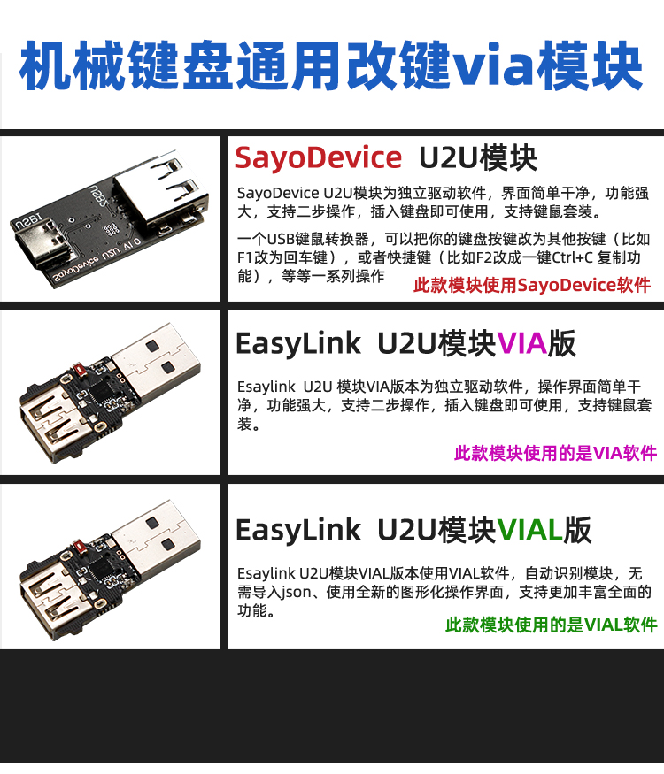 EasyLink U2U模块机械键盘qmk通用改键VIA自定义层VIAL宏设置 - 图2