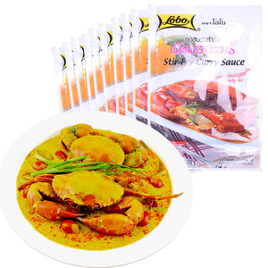 泰国进口LOBO咖喱蟹调味酱料螃蟹油咖喱虾海鲜鸡泰国菜50克X10袋