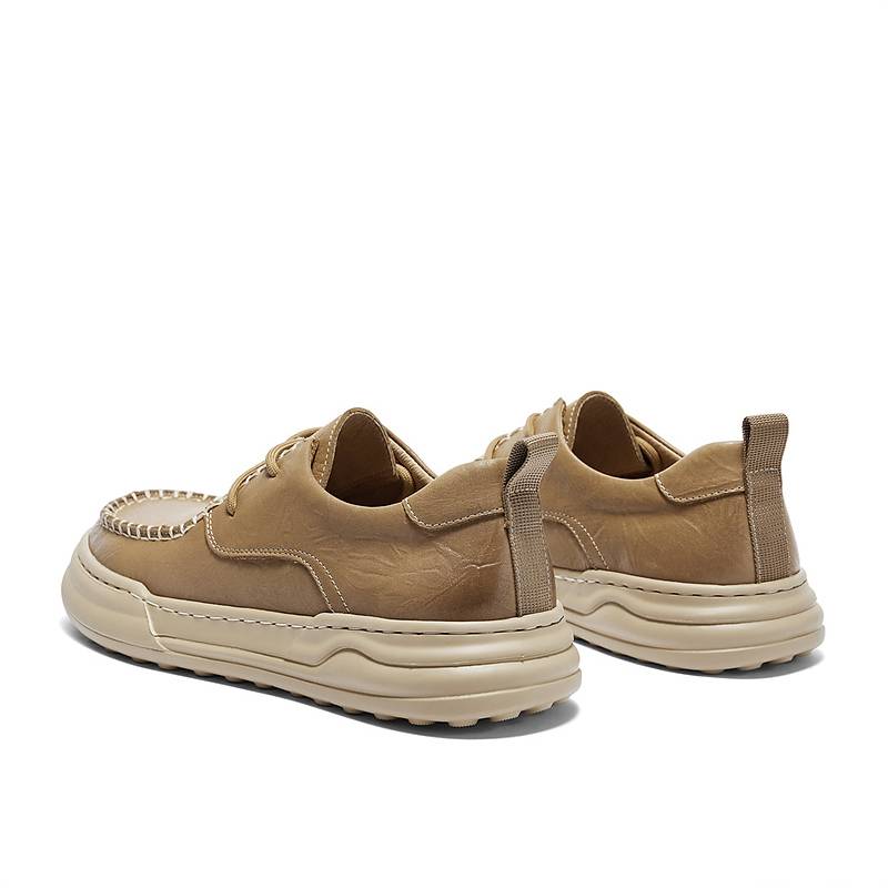 森达休闲皮鞋男2024秋新款舒适平底系带户外休闲鞋ZYC08CM4 - 图2