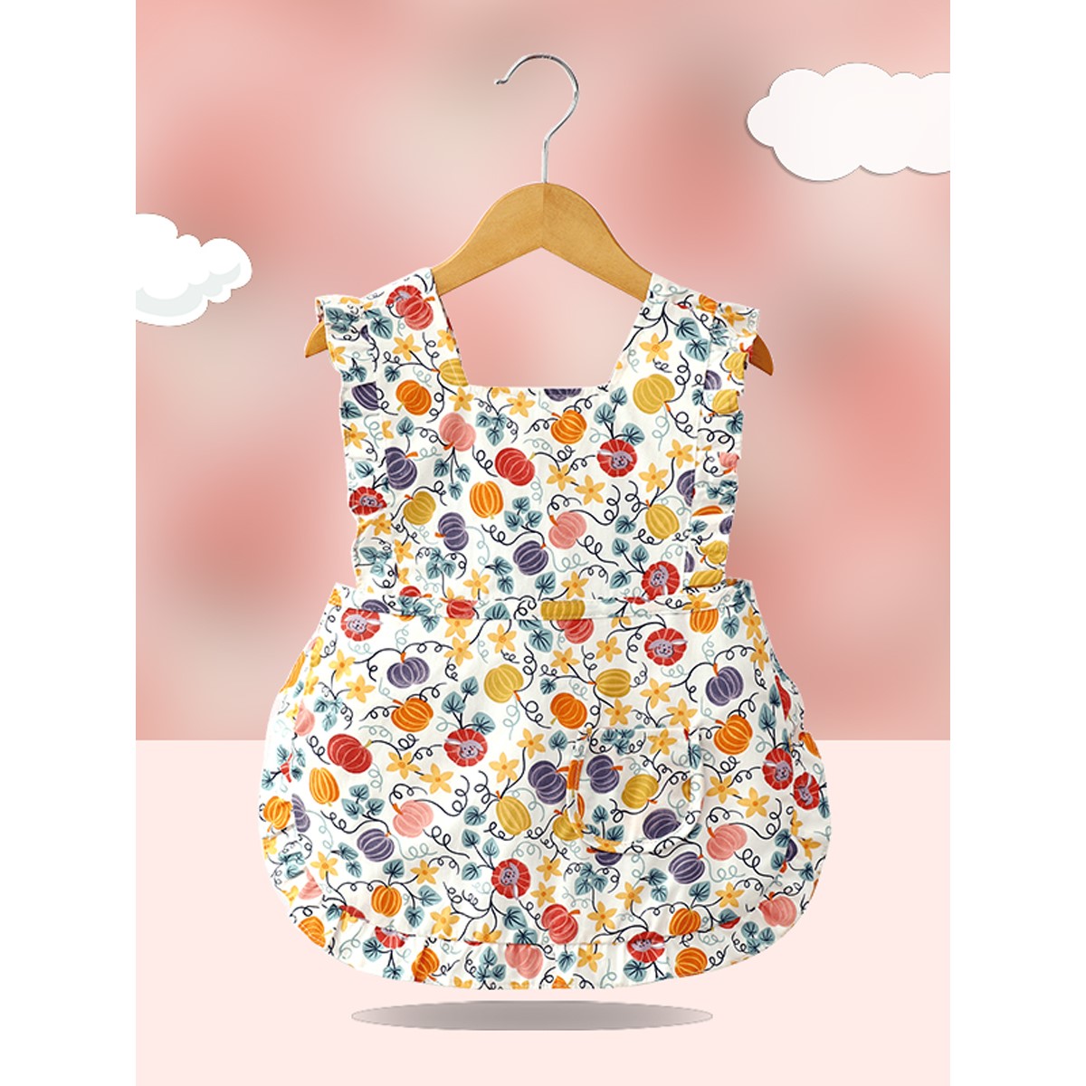 Coverall baby food supplement baby girl eating bib pocket waterproof children's child apron eating bib pure cotton sleeveless