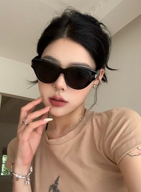 少女CEO复古猫眼墨镜女款大框方圆脸显瘦高级感防紫外线墨镜