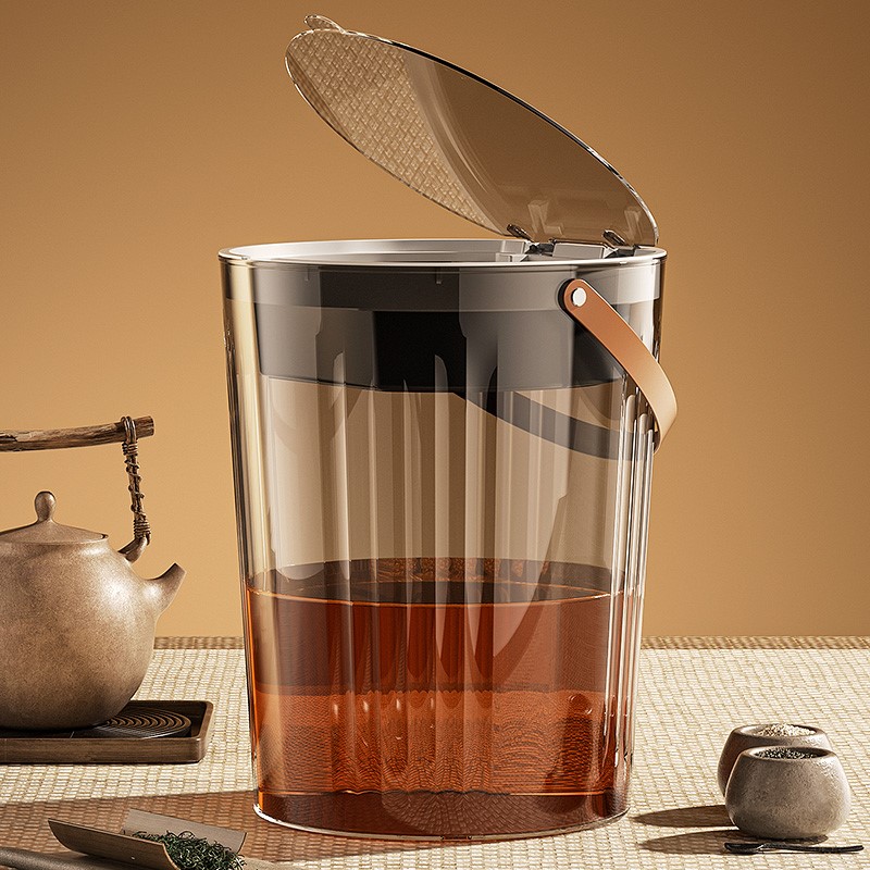 轻奢茶水桶废水桶茶渣干湿分离桶办公家用茶台专用排水茶桶大容量 - 图1