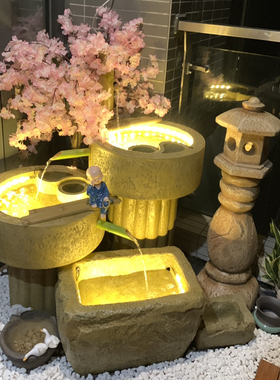 阳台装饰流水摆件循环水鱼池喷泉