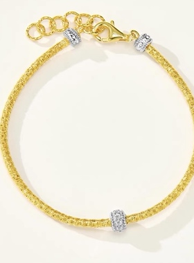 意大利轻奢高级感925银镀金个性设计款手环绕丝工艺手链女