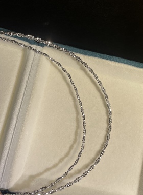 意大利进口工艺 豆豆链缠绕编织纯银镀金项圈 个性百搭气质银项链