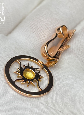 玫瑰金鹰钩太阳轮项链