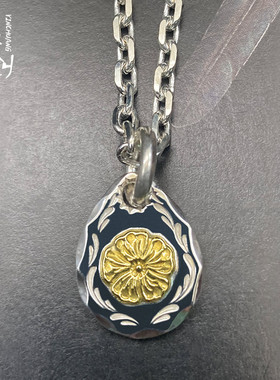 菊地健18k蔷薇花小饼项链