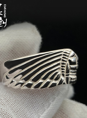 酋长纯银复古情侣戒指