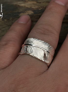 高桥吾郎菊地健羽毛纯银情侣对戒