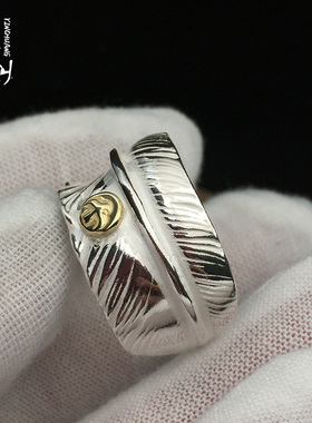 高桥吾郎复古摇滚风情侣羽毛戒指