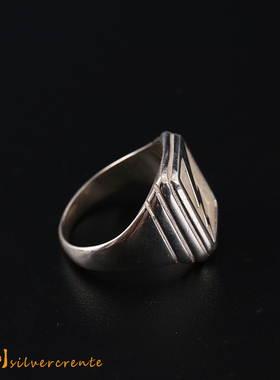 高桥吾郎925银开口复古情侣戒指