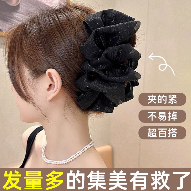蝴蝶结泡泡发卡抓夹女感后脑勺盘发发夹大号发量多鲨鱼夹头饰,淘宝优惠券,粉丝福利购,淘宝优惠卷