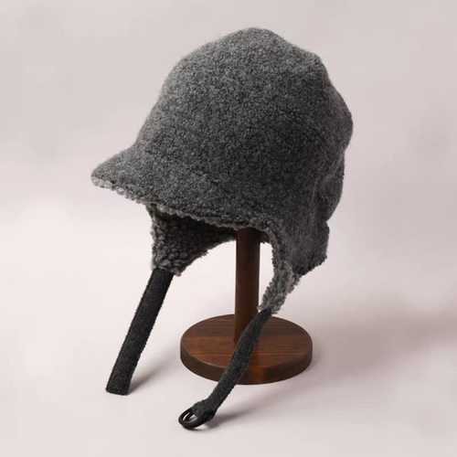 日本ca4la李兰迪同款羊羔毛护耳飞行帽子男秋冬百搭保暖雷锋帽女 - 图3