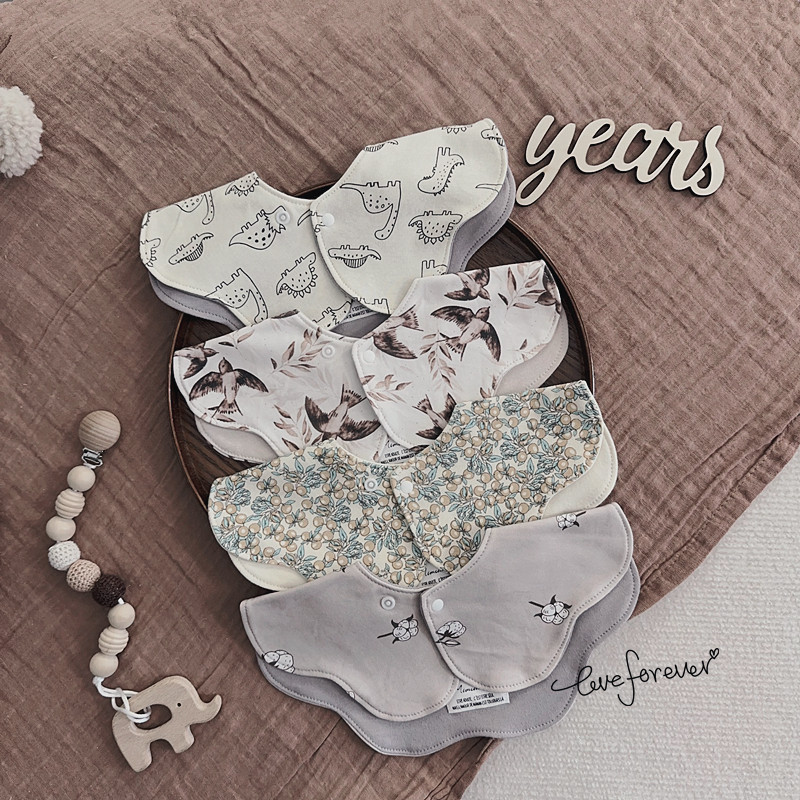 韩国同款儿童围嘴婴儿口水巾A类纯棉双面360圆形超柔围兜可旋转,淘宝优惠券,粉丝福利购,淘宝优惠卷