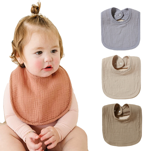 北欧婴儿口水巾春夏宝宝4层纯棉纱布吸水U型新生儿纯色简约围嘴潮 - 图3