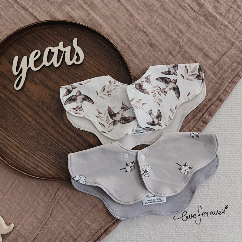 韩国同款儿童围嘴婴儿口水巾A类纯棉双面360圆形超柔围兜可旋转,淘宝优惠券,粉丝福利购,淘宝优惠卷