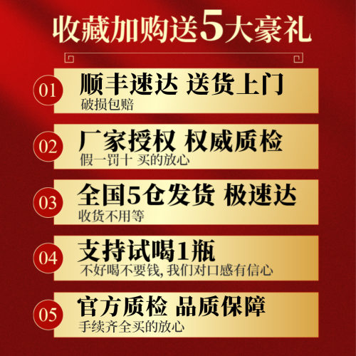 金六福50.8度白酒整箱兼香型纯粮食酒花开福到500ml*6瓶礼盒装 - 图0