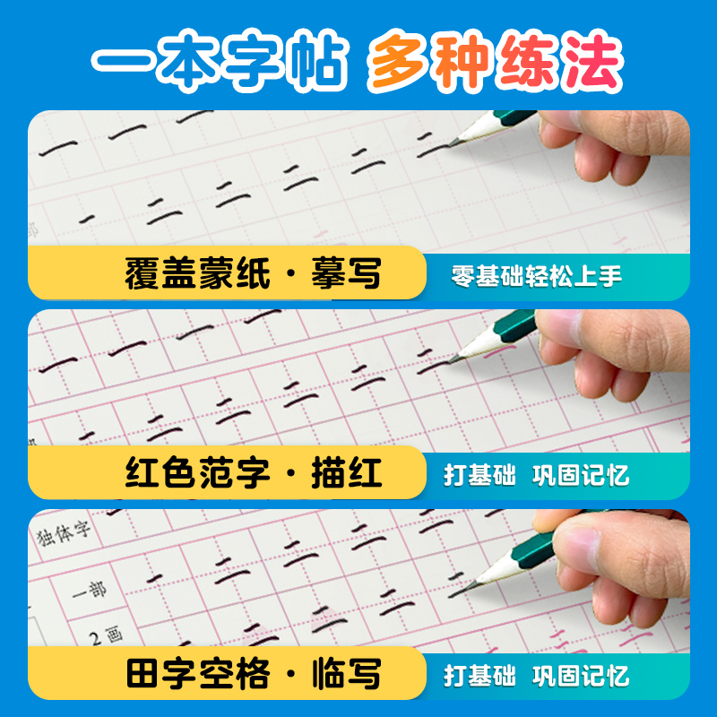 初中生字帖练字专用墨点人教版语文同步写字练习七年级八年级上册下册衡水体英语字帖初一初二硬笔书法临摹荆霄鹏楷书练字帖-图3