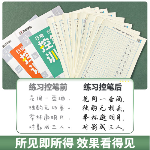 行楷控笔训练字帖练字成人行楷字帖连笔字行书荆霄鹏墨点初中生高中生速成练习大学生练字成年男生女生点阵控笔硬笔书法钢笔练字帖-图3