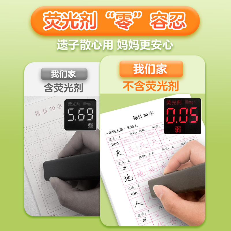 墨点一年级下册二三年级上册字帖小学生练字专用每日一练减压练字帖点阵控笔训练儿童人教版语文同步练习册每日30字硬笔书法练字本 - 图2