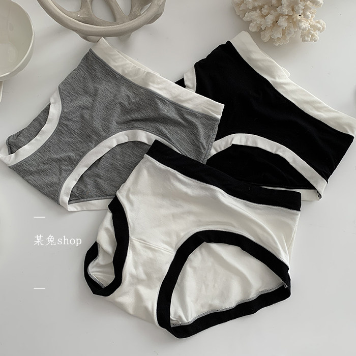 经典白边三角撞色欧美冷淡风内裤莫代尔柔软少女低腰性感某兔shop,淘宝优惠券,粉丝福利购,淘宝优惠卷