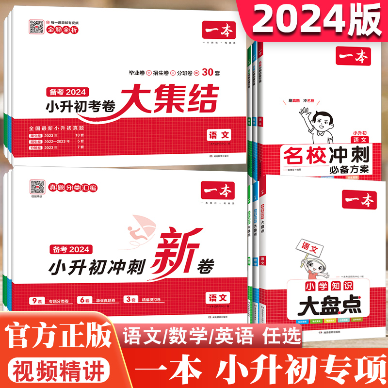 2024版一本小升初冲刺新卷真题卷考卷大集结语文数学英语全套人教版北师大版苏教版小学升初中毕业模拟冲刺测试卷子配视频精讲课程-图3