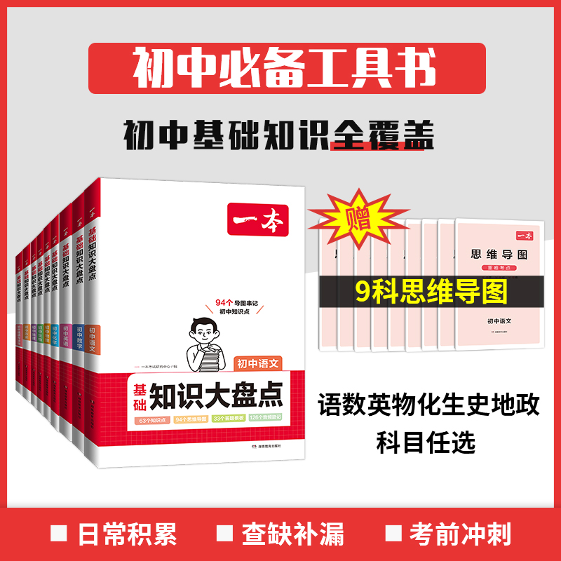 2024版一本初中基础知识大盘点小四门必背知识点生物地理历史道德与法治语文数学英语物理化学清单考点大全书七八九年级人教版通用-图1