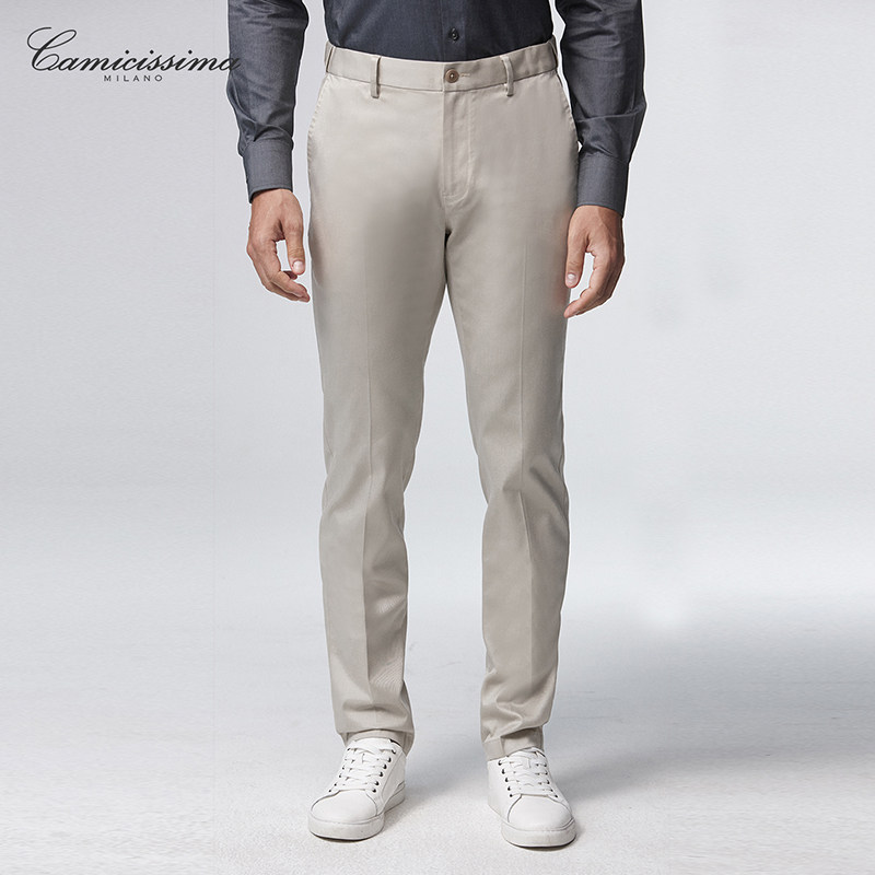 恺米切商务休闲男士百搭通勤抗菌免烫直筒长裤中腰休闲裤