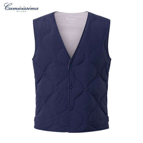 恺米切商务休闲男士双面穿保暖鹅绒马甲背心 - 图0