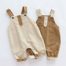 Children fall pants male and female baby fashion back with pants Boys foreign air baby light core suede fall outside with long pants