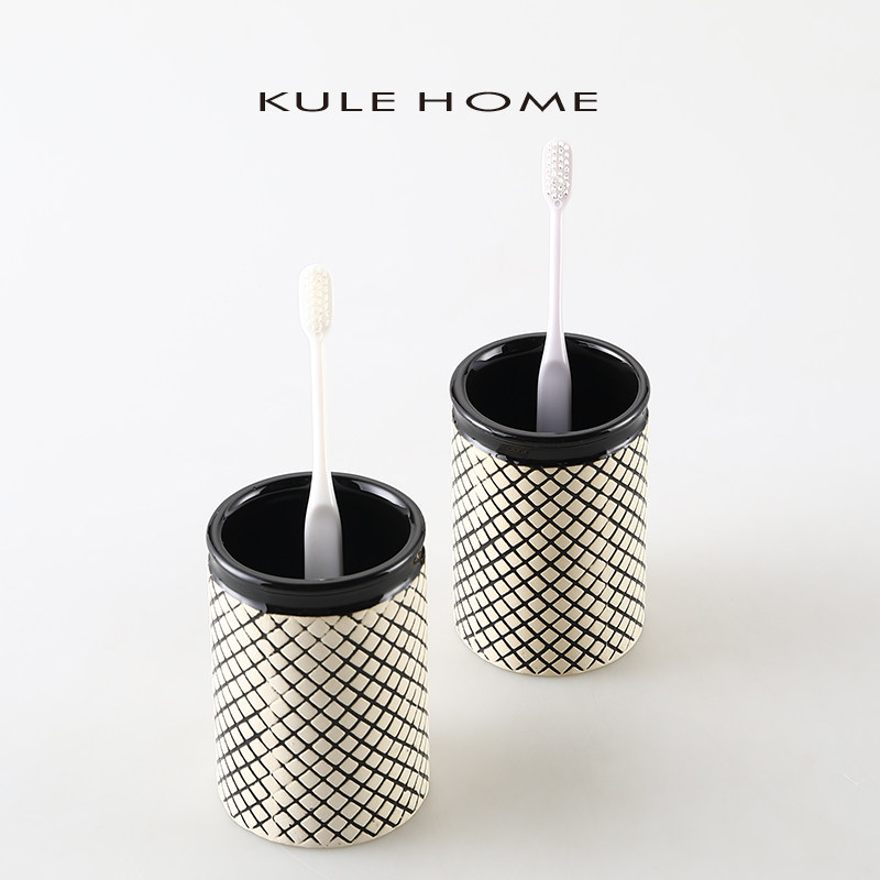 KULE HOME 陶瓷杯北欧家用漱口杯创意牙刷杯酒店卫生间牙缸洗漱杯,淘宝优惠券,粉丝福利购,淘宝优惠卷