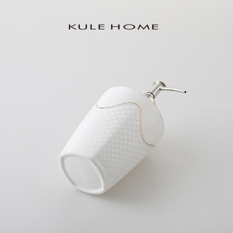 KULE HOME陶瓷酒店洗手液瓶子洗发水分装瓶沐浴露按压空瓶乳液器-图2