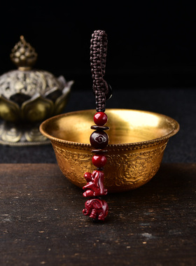 2026年生肖属兔犬来显达朱砂吊坠项链钥匙扣手机链生肖兔项链