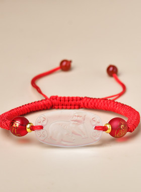 2026年本命年转运珠马羊赴吉瑞六合红绳手链属蛇虎猴猪龙兔吉祥物
