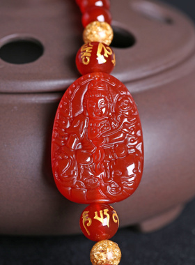 2026年红玛瑙普贤菩萨手链属龙属蛇本命佛守护神108颗佛珠手链