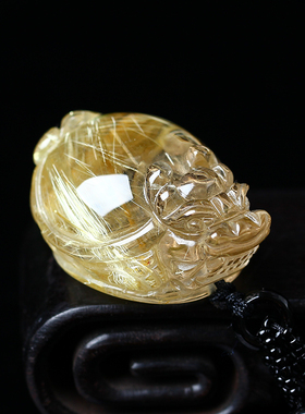 天然钛晶金发晶龙龟保泰灵龟赐福佑吊坠项链男女款吉祥物项坠