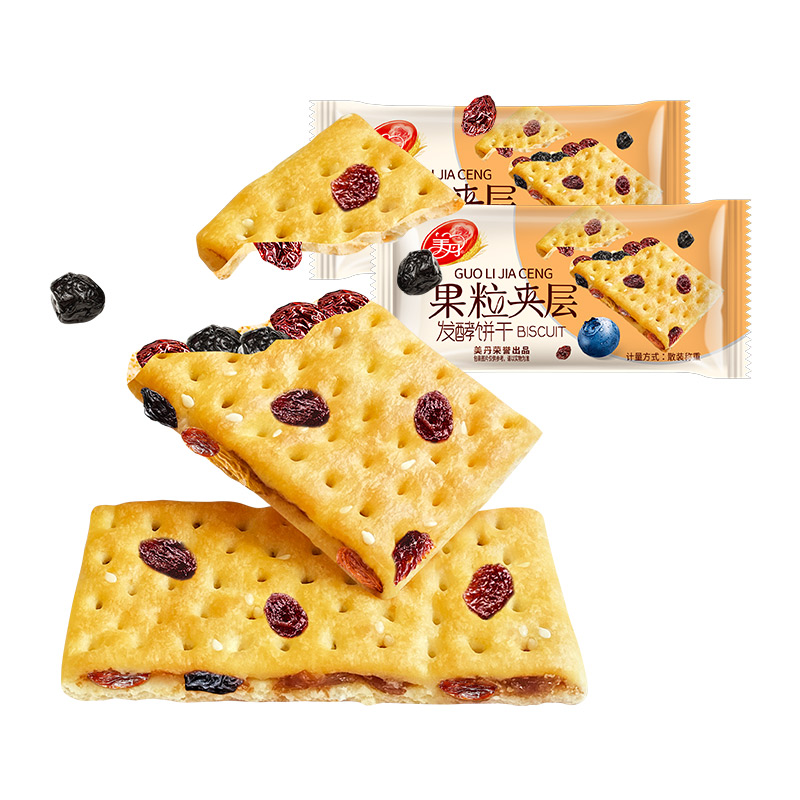 美丹果粒夹层饼干葡萄干提子发酵饼干代餐甜点下午茶早餐零食510g,淘宝优惠券,粉丝福利购,淘宝优惠卷