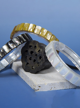 天然黑金鲍贝手排串首饰手链饰品