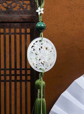 珍珠母贝龙凤汉服腰佩手工编织