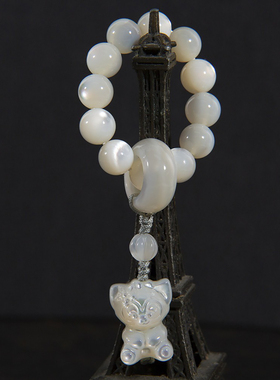 天然母贝手指跑环螺钿指捻文玩