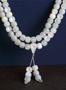 天然母贝螺钿老鱼骨108朝珠念珠