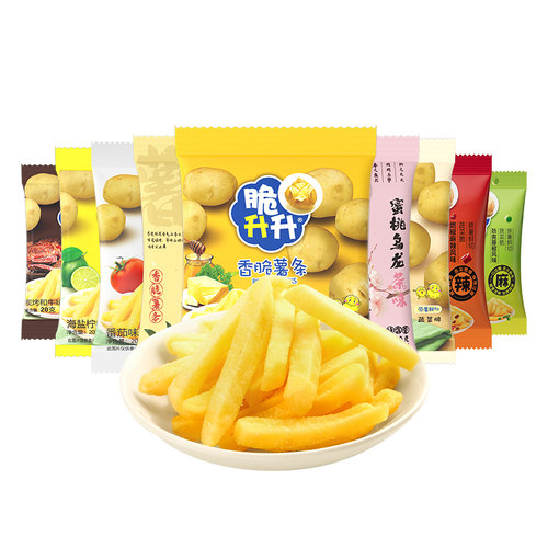 脆升升香脆薯条25包蜂蜜黄油休闲零食大礼包小吃下午茶 - 图0
