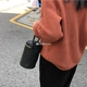 Túi xách nữ Hàn Quốc túi chic tròn retro xô vai Messenger Túi ulzzang mini handmade - Túi xách nữ Túi xách nữ