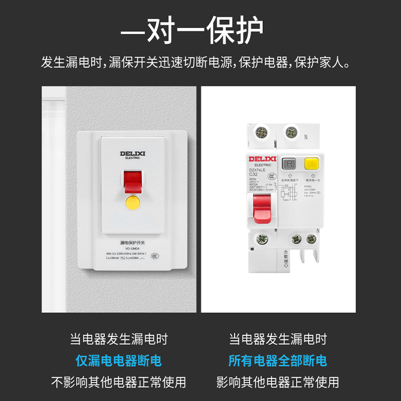 德力西开关漏电保护插座86型暗装空调16a家用32A电源漏保带开关 - 图3